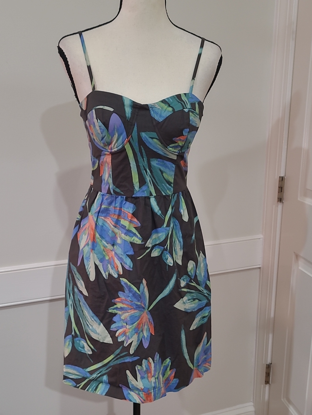 LC Lauren Conrad Tropical Escape Floral Bustier Sweetheart Sundress - Size 4